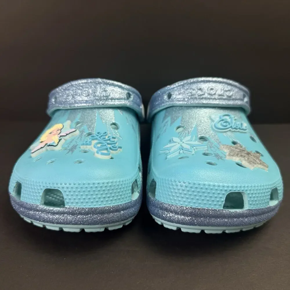Crocs Disney Frozen Elsa Kids J6 Classic Clogs Multi Color New Without Box